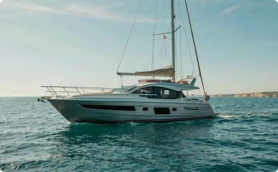 FEX-branded yacht at sea